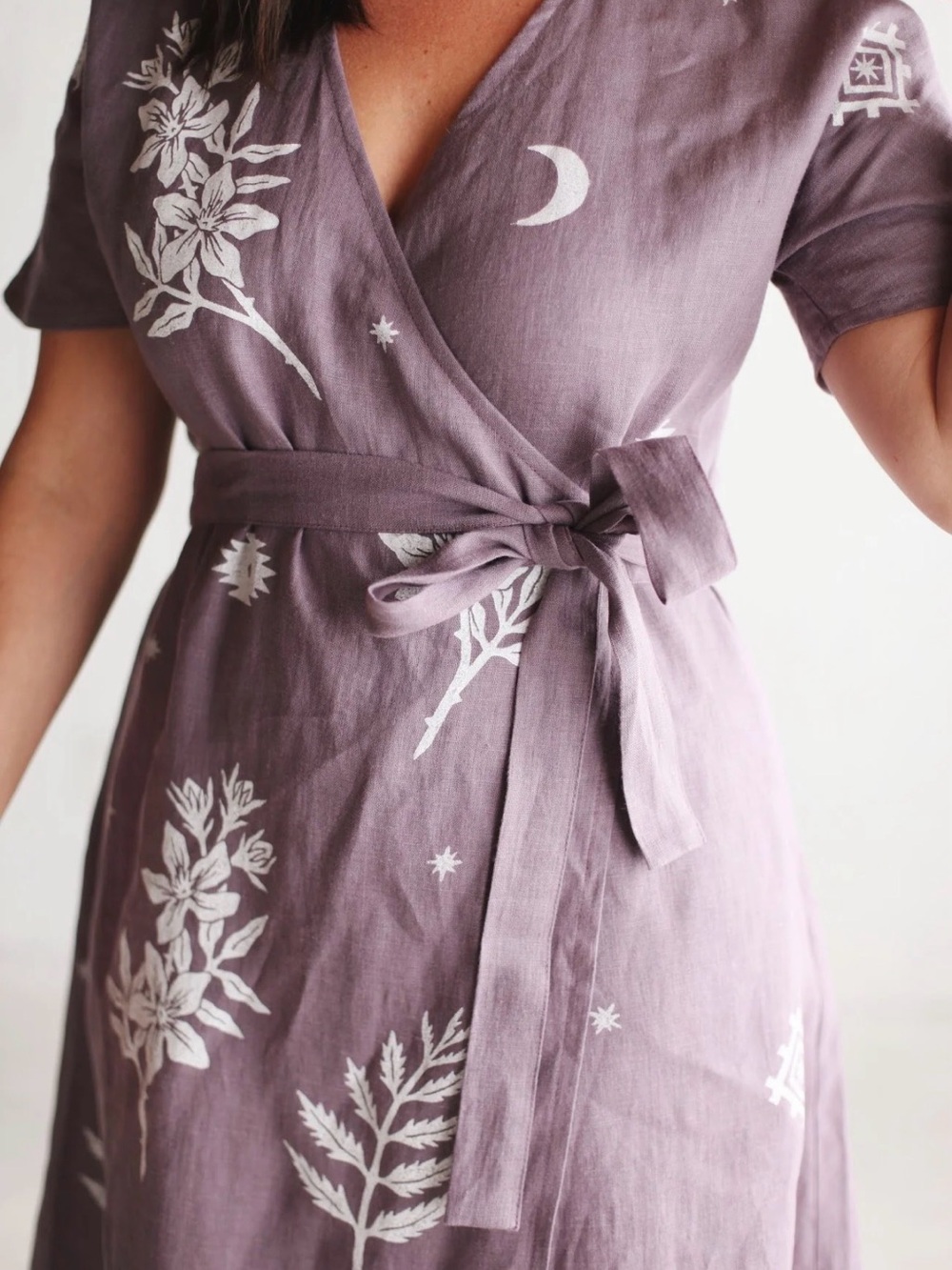 ISO Sister Nettle Women's Wrap Dress in Wisteria Lavender M/L